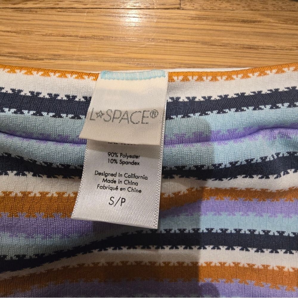 L*Space Multicolor Over the Moon Stripe Swimsuit Bikini SET NWOT Sz XS/S - Picture 4 of 6
